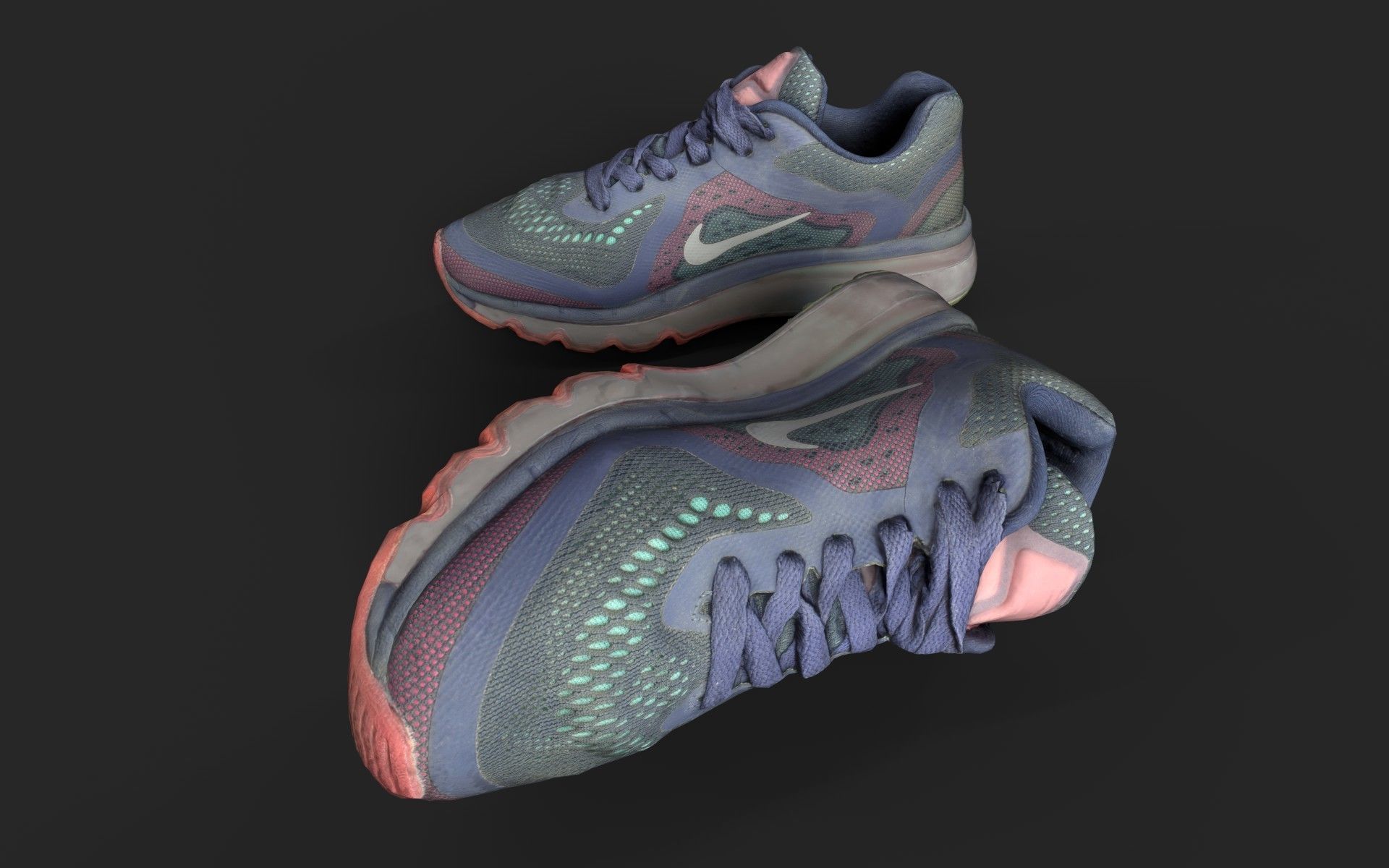 Sneakers nike air max running shoe Low-poly 3D model_2