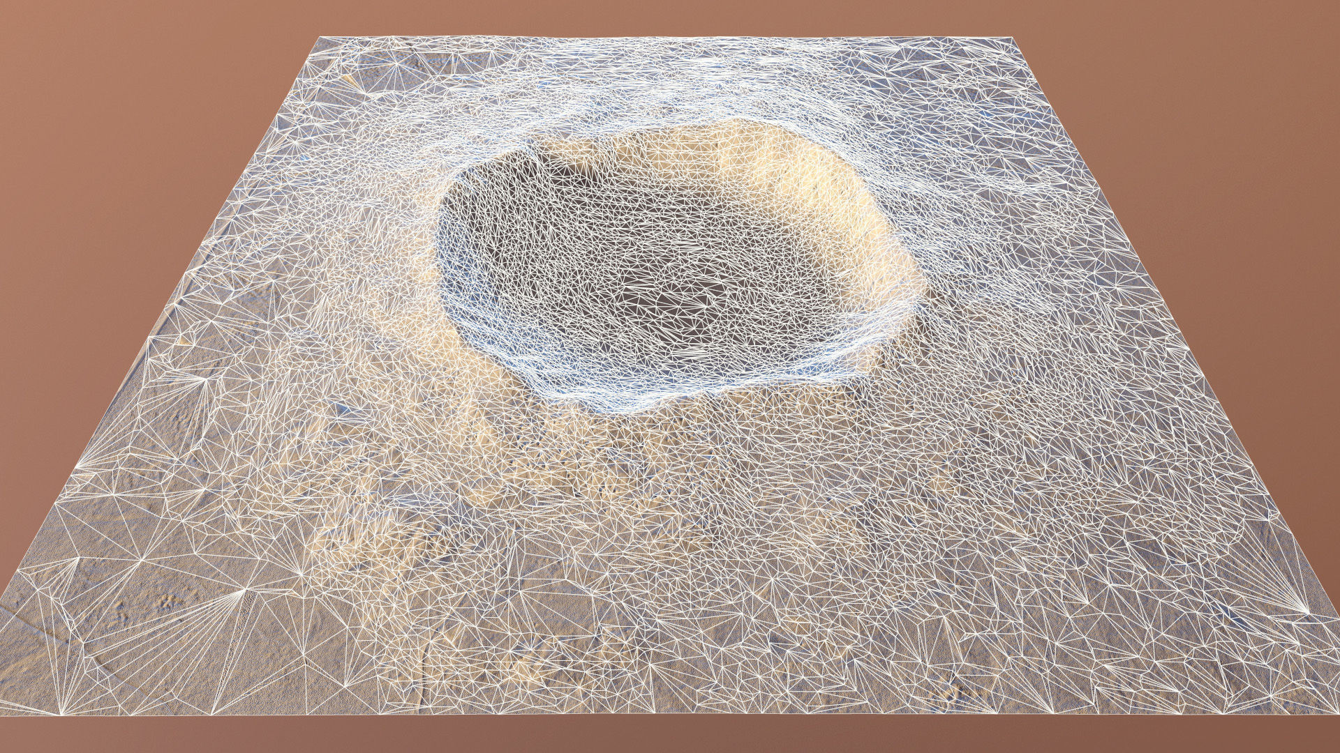 Barringer Crater Meteorite Crater Desert Dunes Rocks Terrain Low-poly 3D model_13