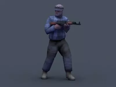 Terrorist 3d game model Low-poly 3D model