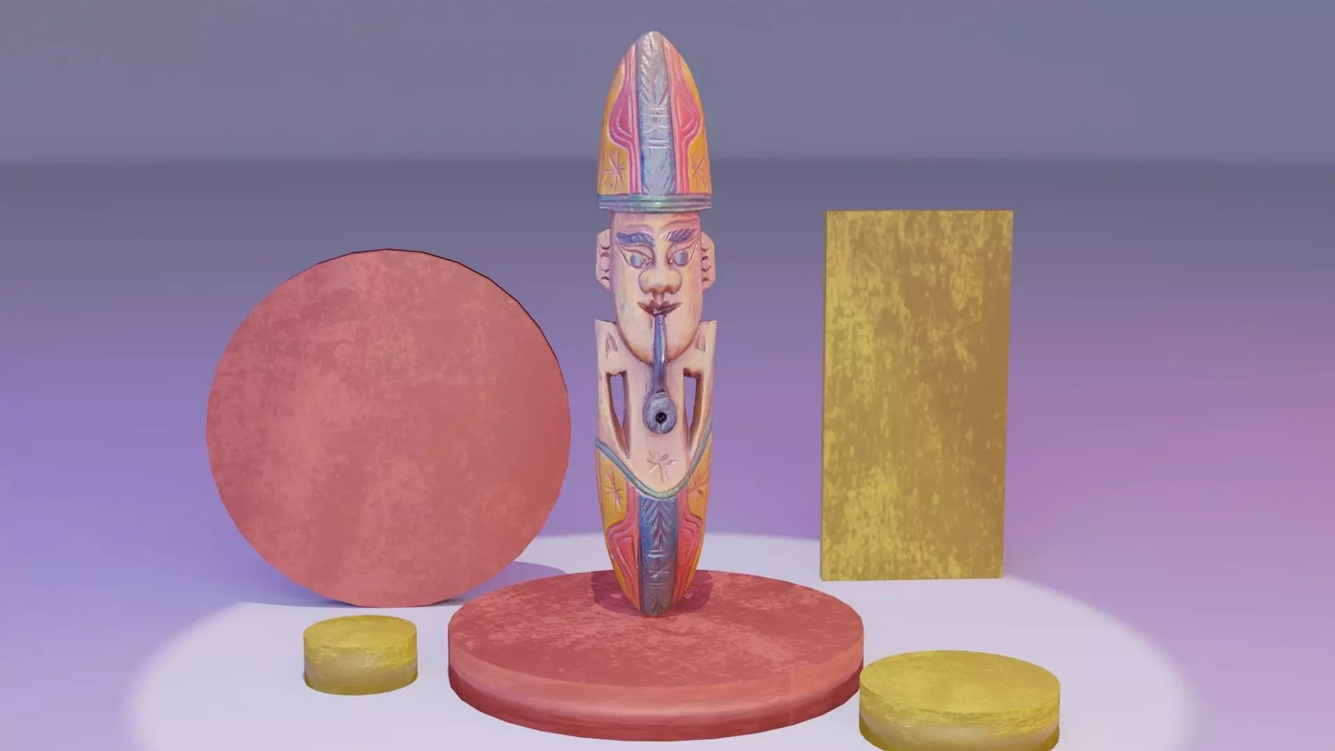 African mask 08 high-poly 3D model