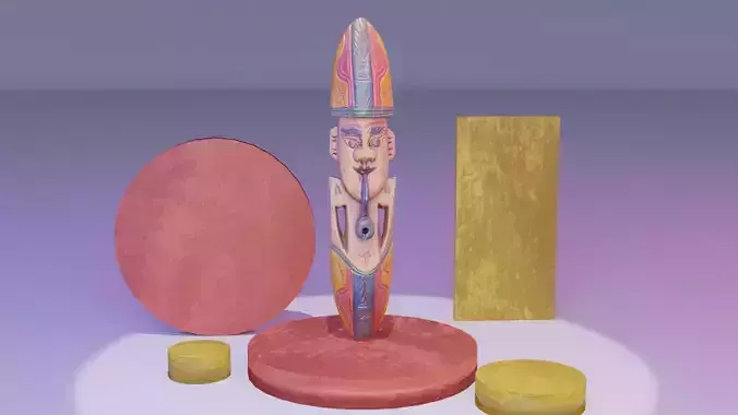 African mask 08 high-poly