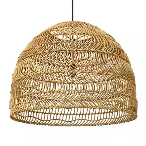 Wicker Hanging Lamp Natural  Large