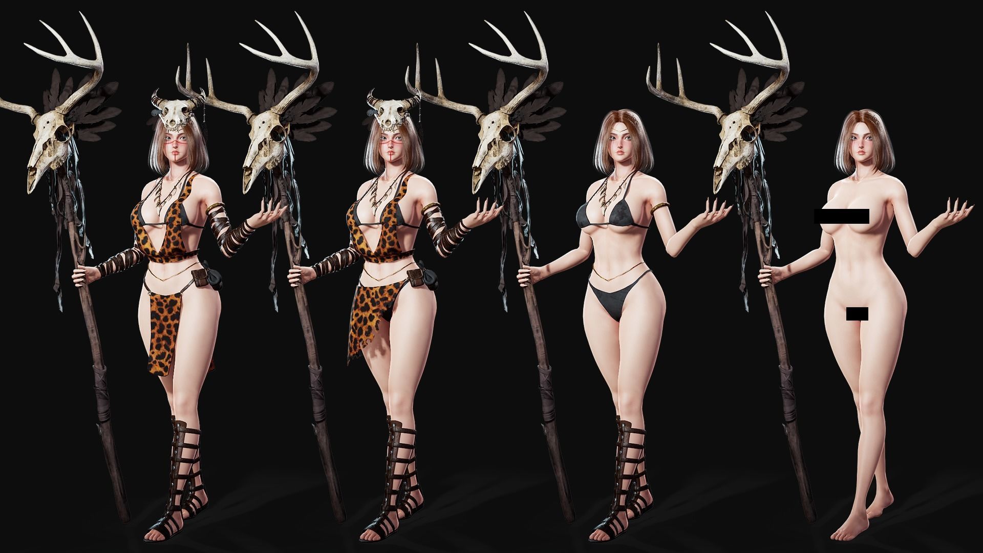 Shaman Girl - Game Ready Low-poly 3D model_10