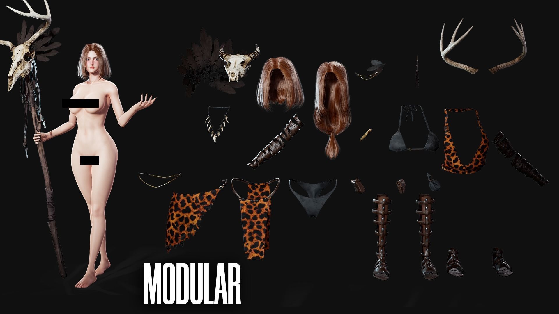 Shaman Girl - Game Ready Low-poly 3D model_11