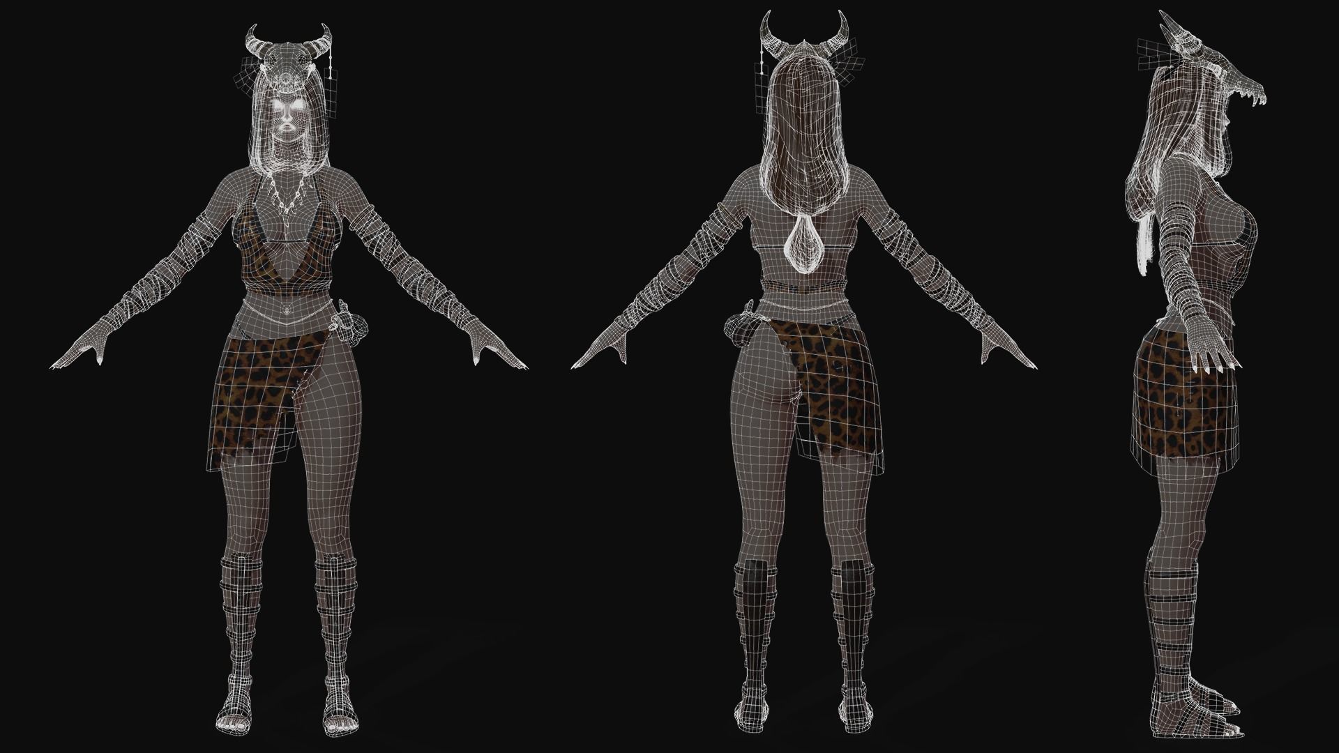 Shaman Girl - Game Ready Low-poly 3D model_13