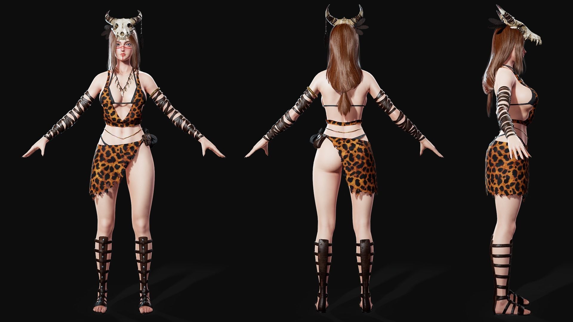 Shaman Girl - Game Ready Low-poly 3D model_12