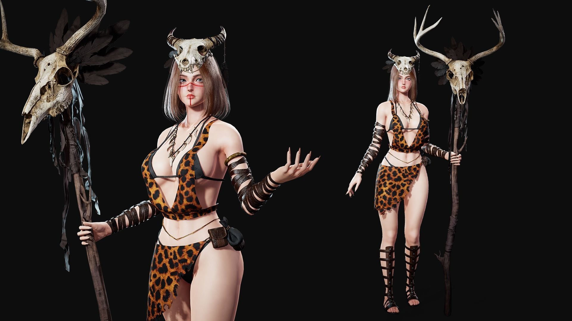 Shaman Girl - Game Ready Low-poly 3D model_2