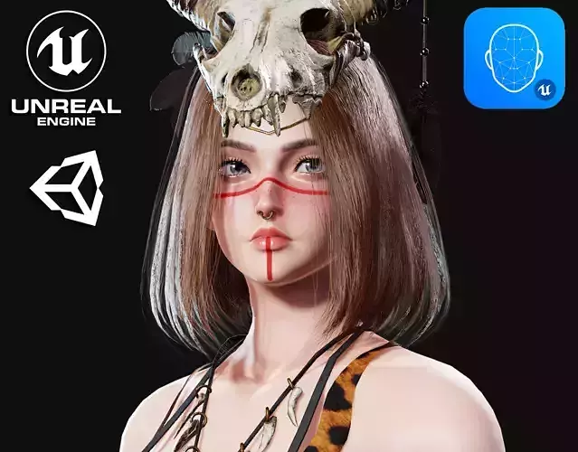 Shaman Girl - Game Ready Low-poly 3D model