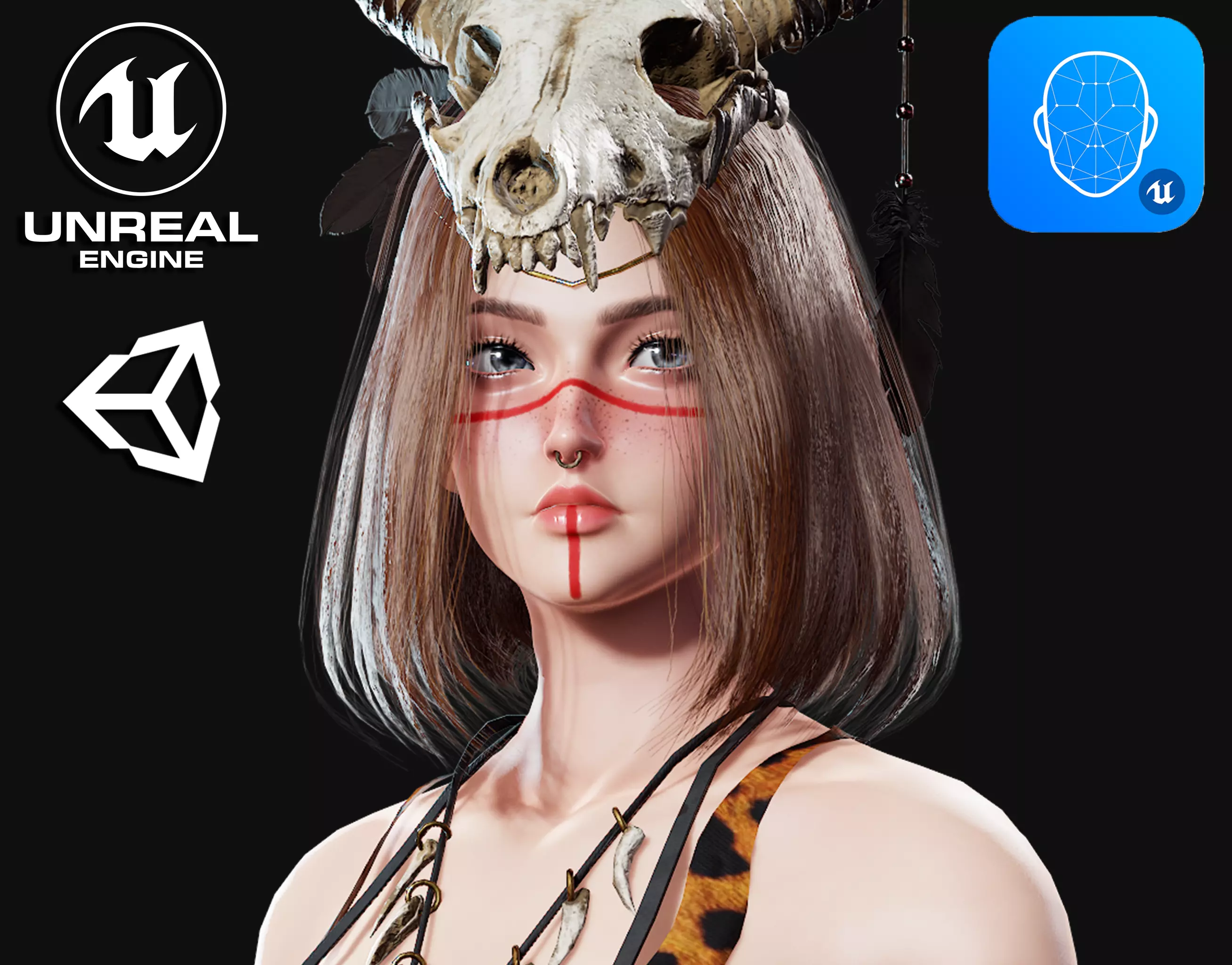 Shaman Girl - Game Ready Low-poly 3D model_0