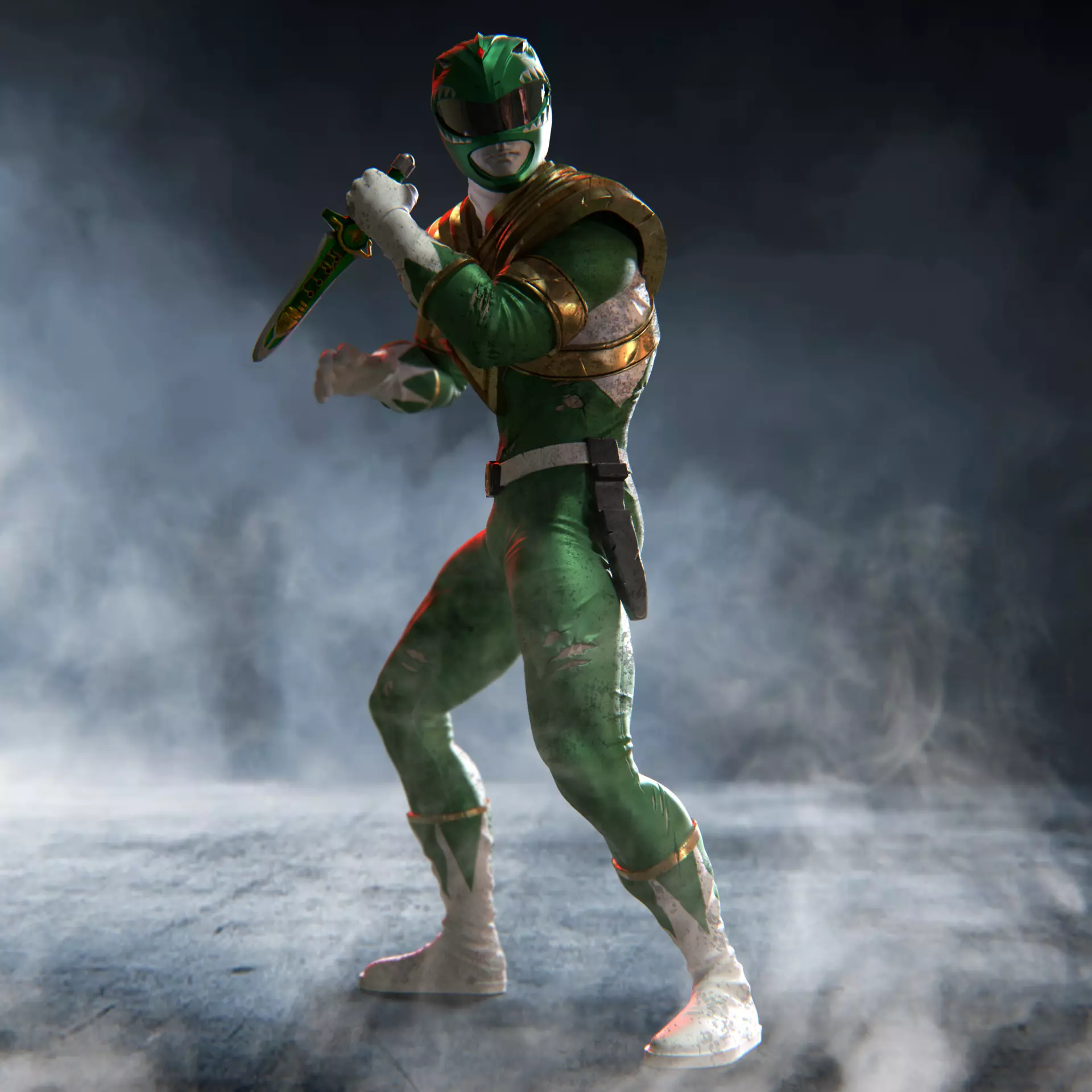 Green power ranger 3D print model_0