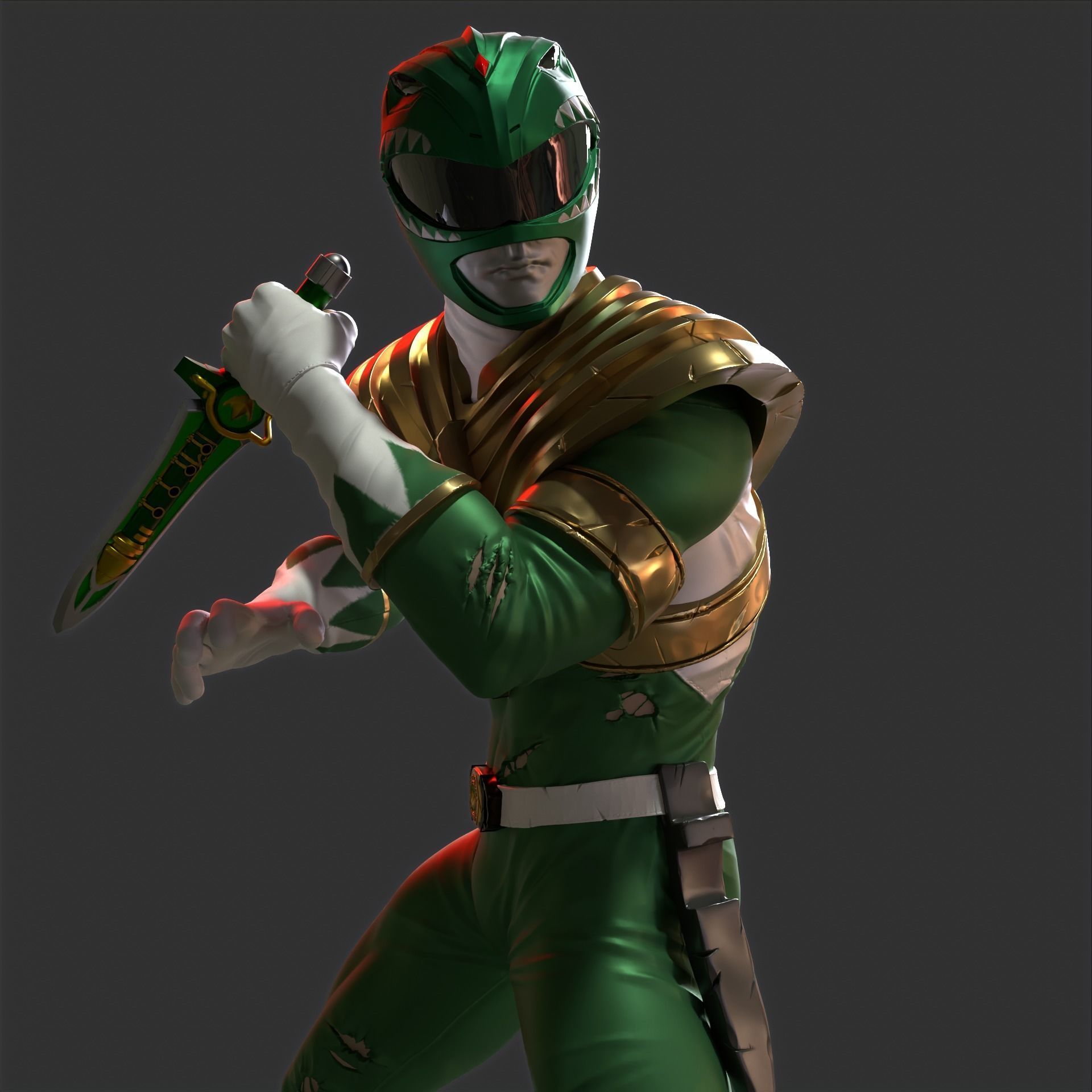 Green power ranger 3D print model_1