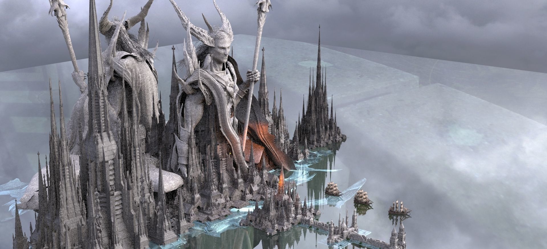 Lord Poseidon Port City Kit bash 3D model_11