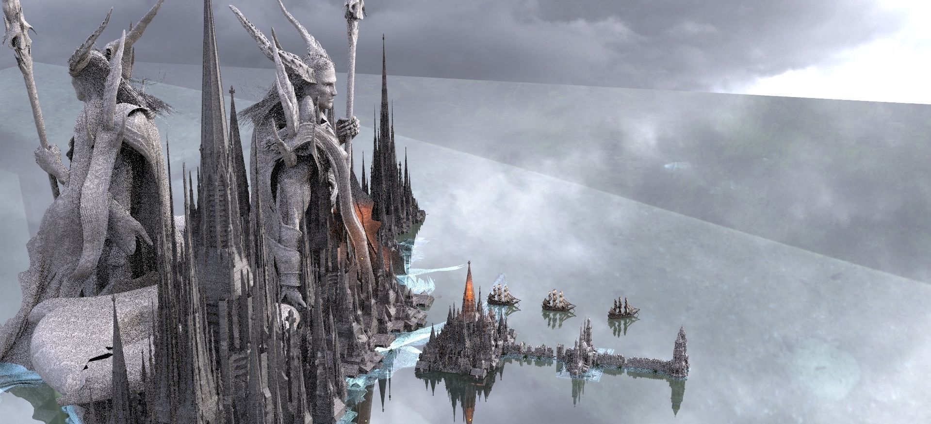 Lord Poseidon Port City Kit bash 3D model_13