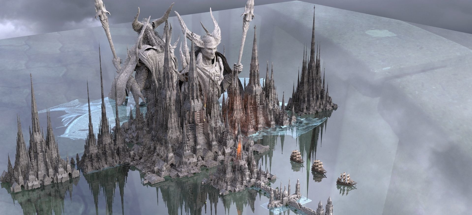 Lord Poseidon Port City Kit bash 3D model_1