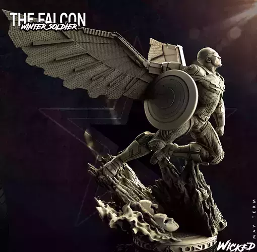 Wicked Marvel Falcon - Captain America Sculpture STLs 3D print model