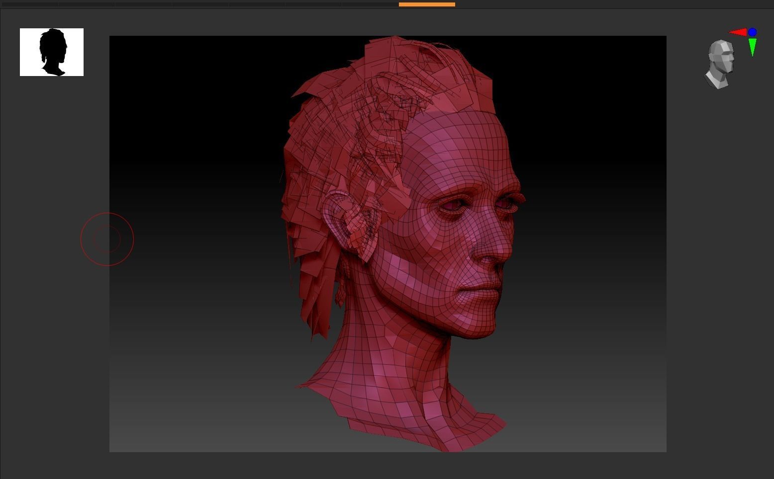 Zombie Hair  Low-poly 3D model_5