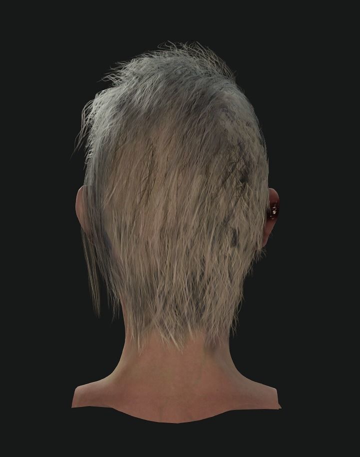 Zombie Hair  Low-poly 3D model_3