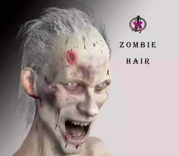 Zombie Hair  Low-poly 3D model