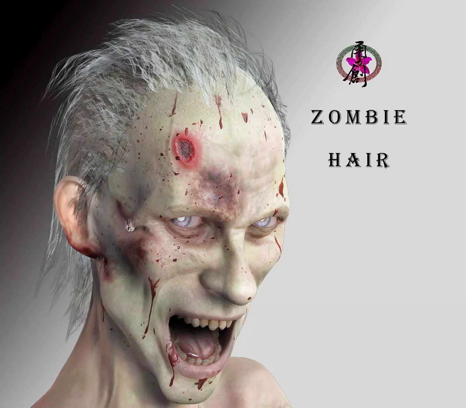 Zombie Hair  Low-poly 3D model_0