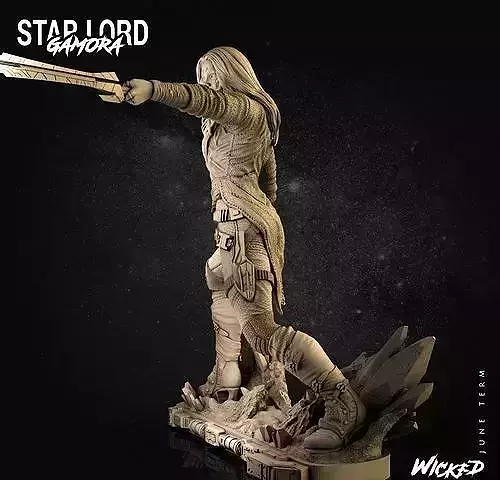 Wicked Marvel Gamora Sculpture Guardians of the Galaxy STLs 3D print model