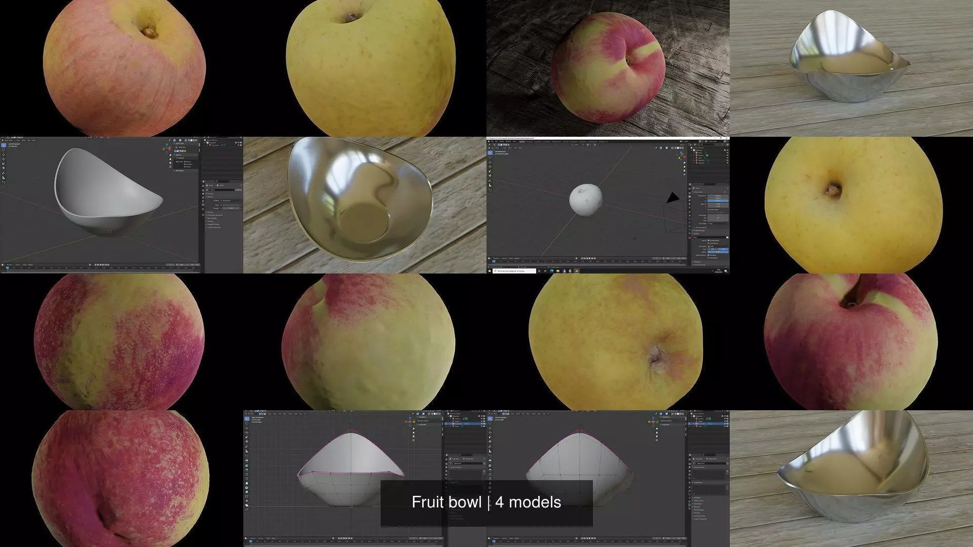 Fruit bowl 3D Model Collection_1