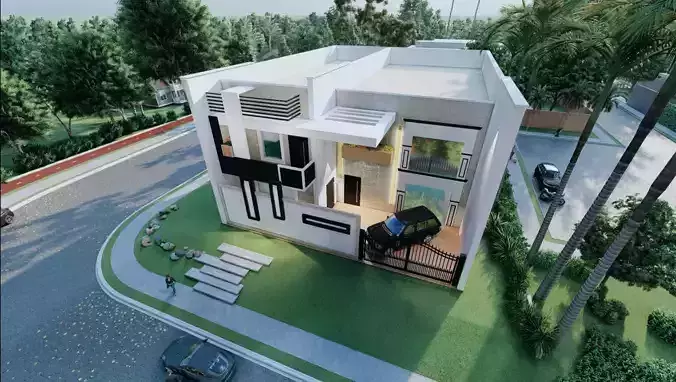 Modern house Exterior Previews were rendered with 3Dmax  3D model