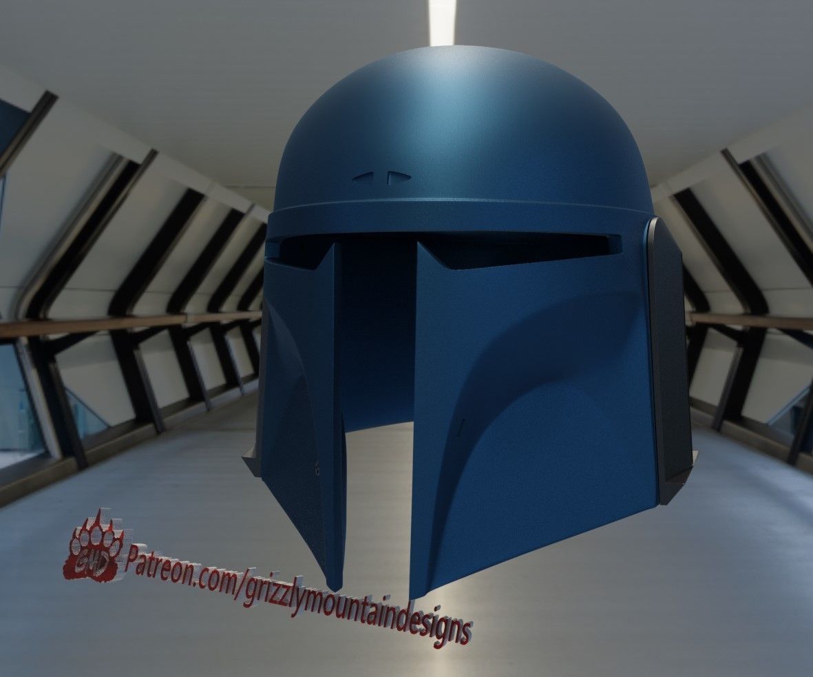 Custom Mando Mandalorian Helmet FANG Based on the Fett Helmets 3D print model_3