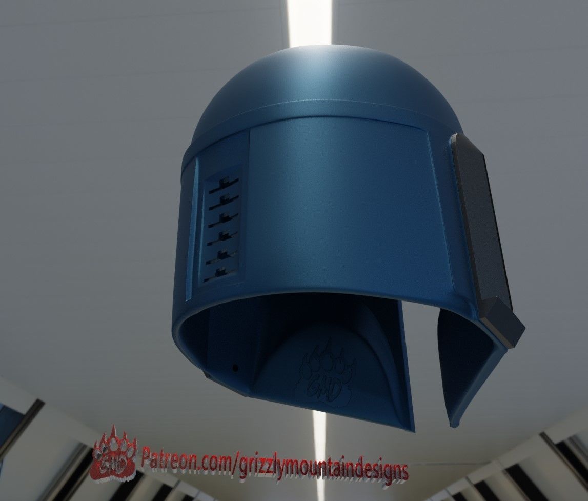 Custom Mando Mandalorian Helmet FANG Based on the Fett Helmets 3D print model_6