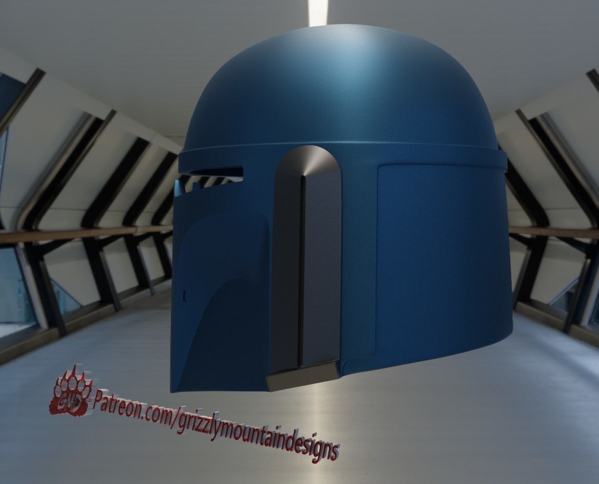 Custom Mando Mandalorian Helmet FANG Based on the Fett Helmets 3D print model_4