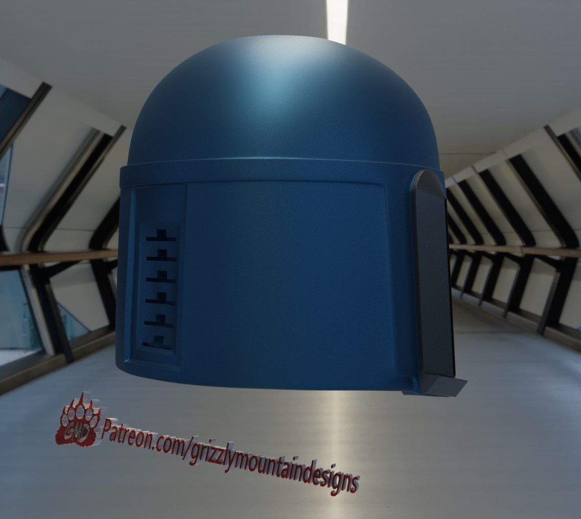 Custom Mando Mandalorian Helmet FANG Based on the Fett Helmets 3D print model_5
