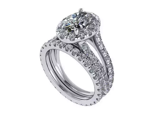 101 V2 Oval Eng Ring w Band