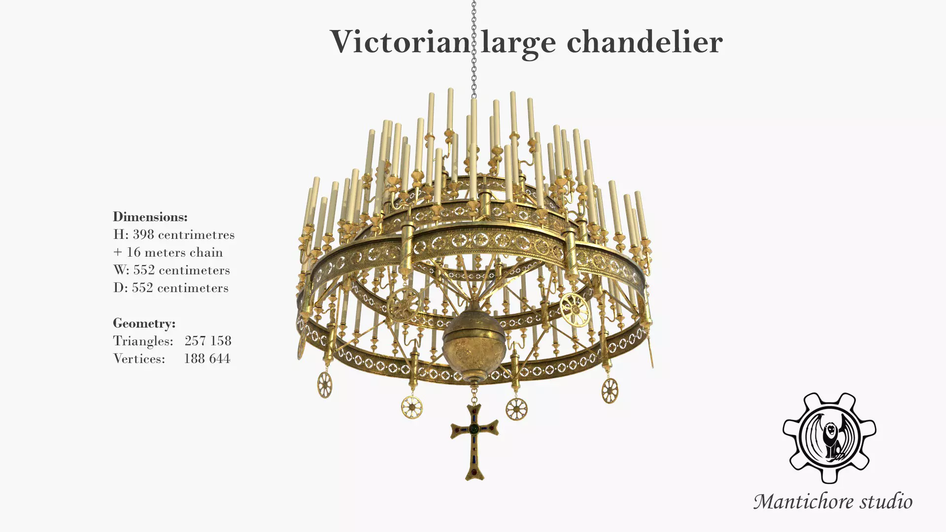Large victorian chandelier 3D model