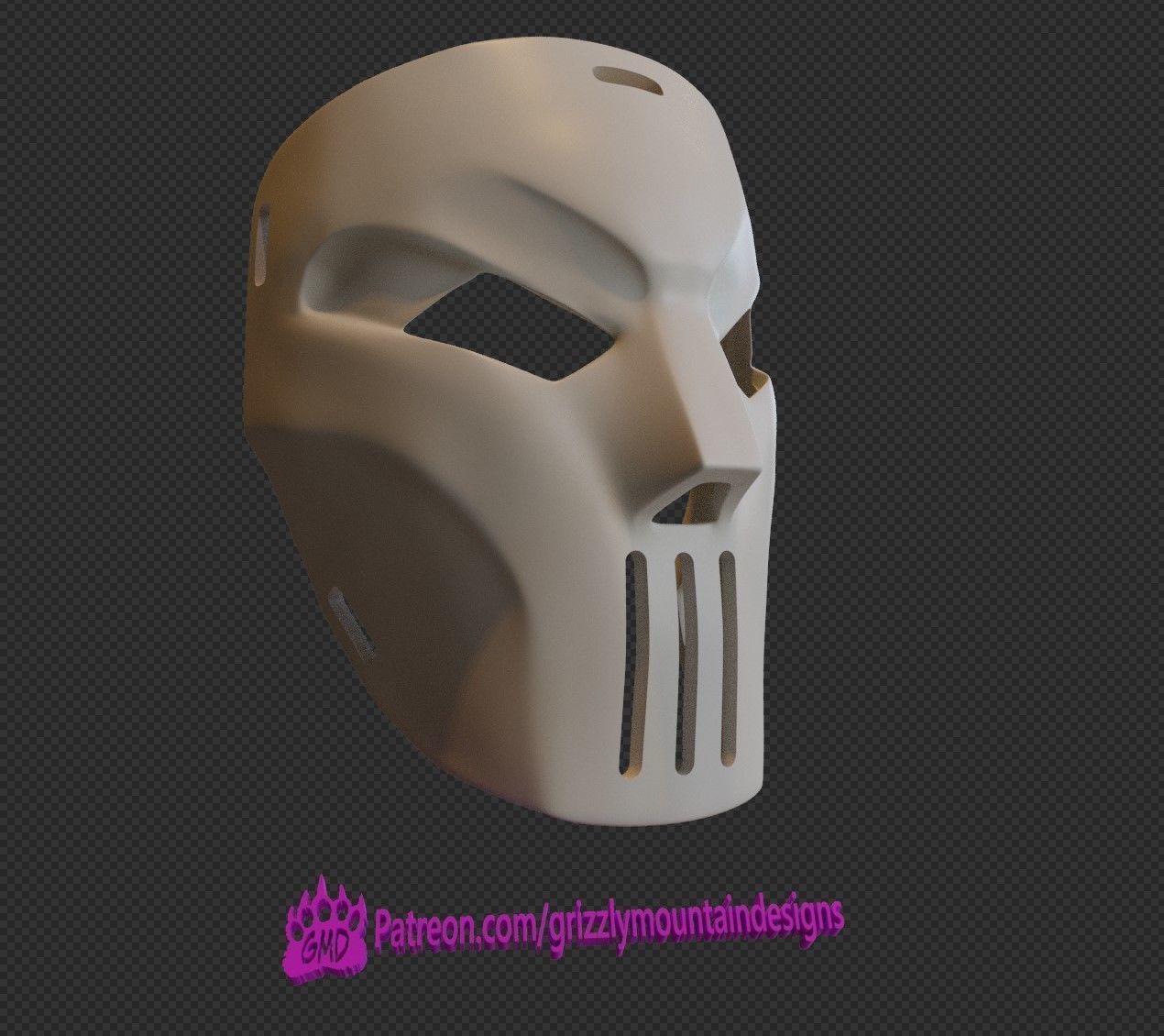 replica Casey Jones Mask from 1990 TMNT Movie 3D print model_2
