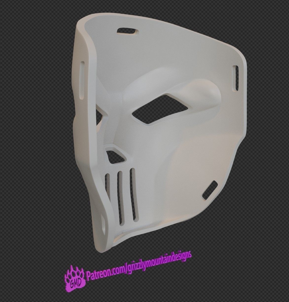 replica Casey Jones Mask from 1990 TMNT Movie 3D print model_5