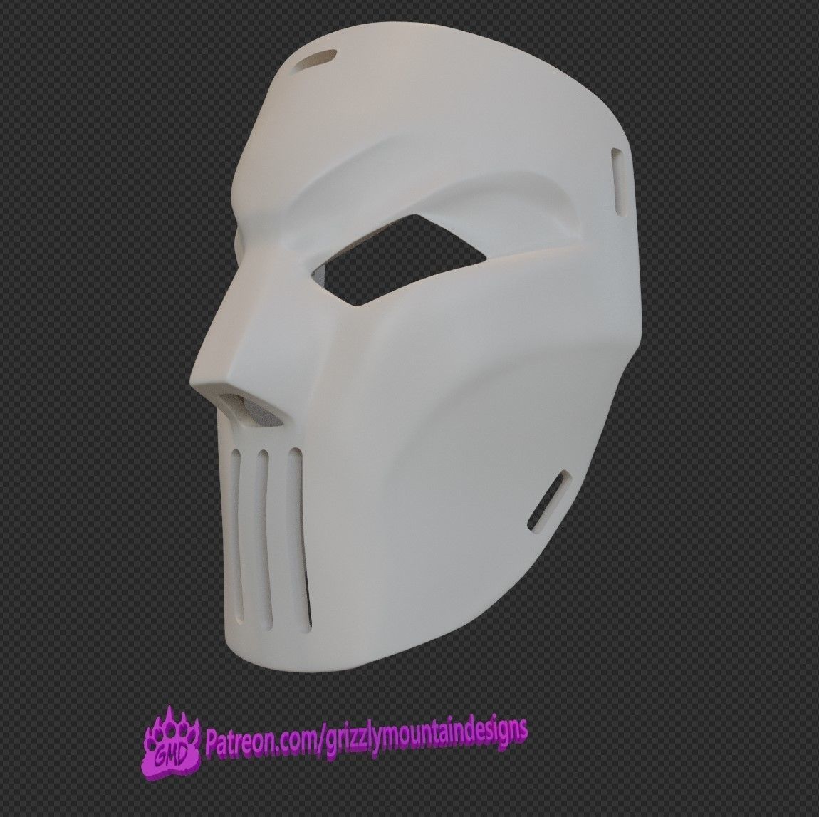 replica Casey Jones Mask from 1990 TMNT Movie 3D print model_4