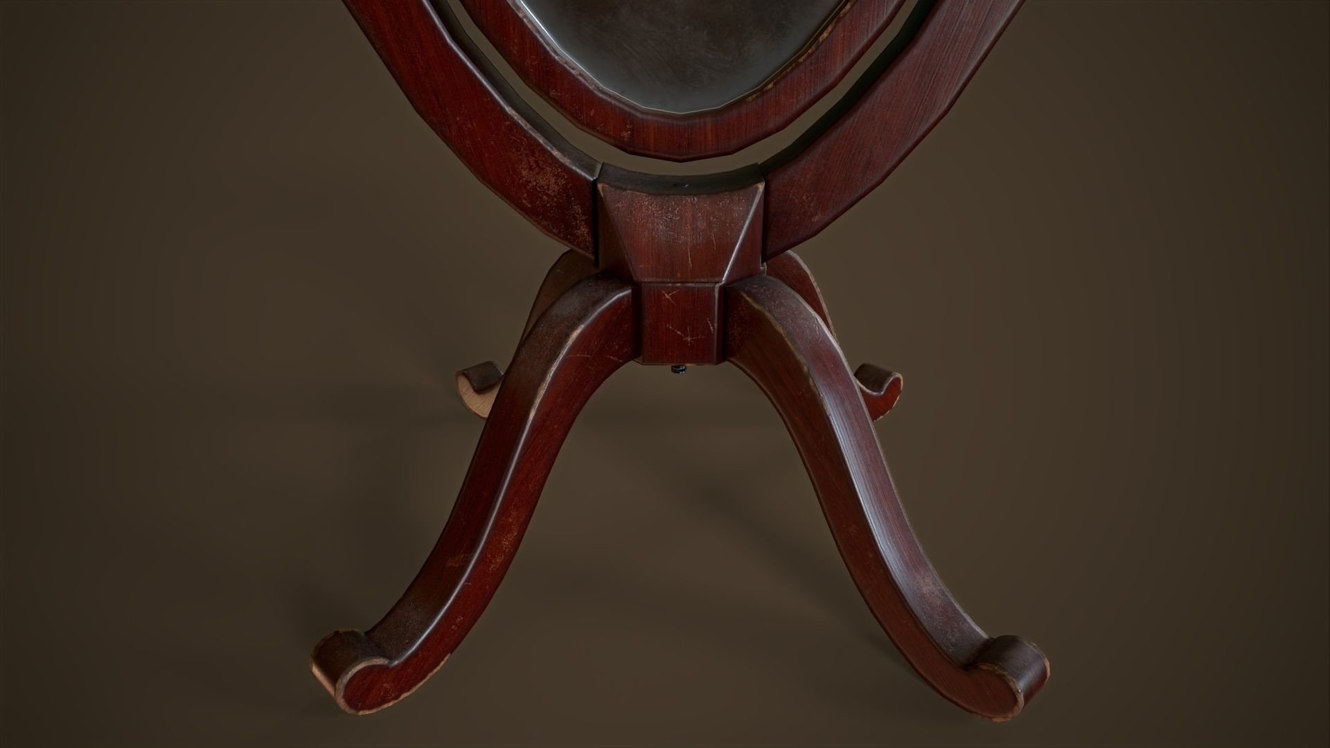 Vintage broken mirror Low-poly 3D model_12