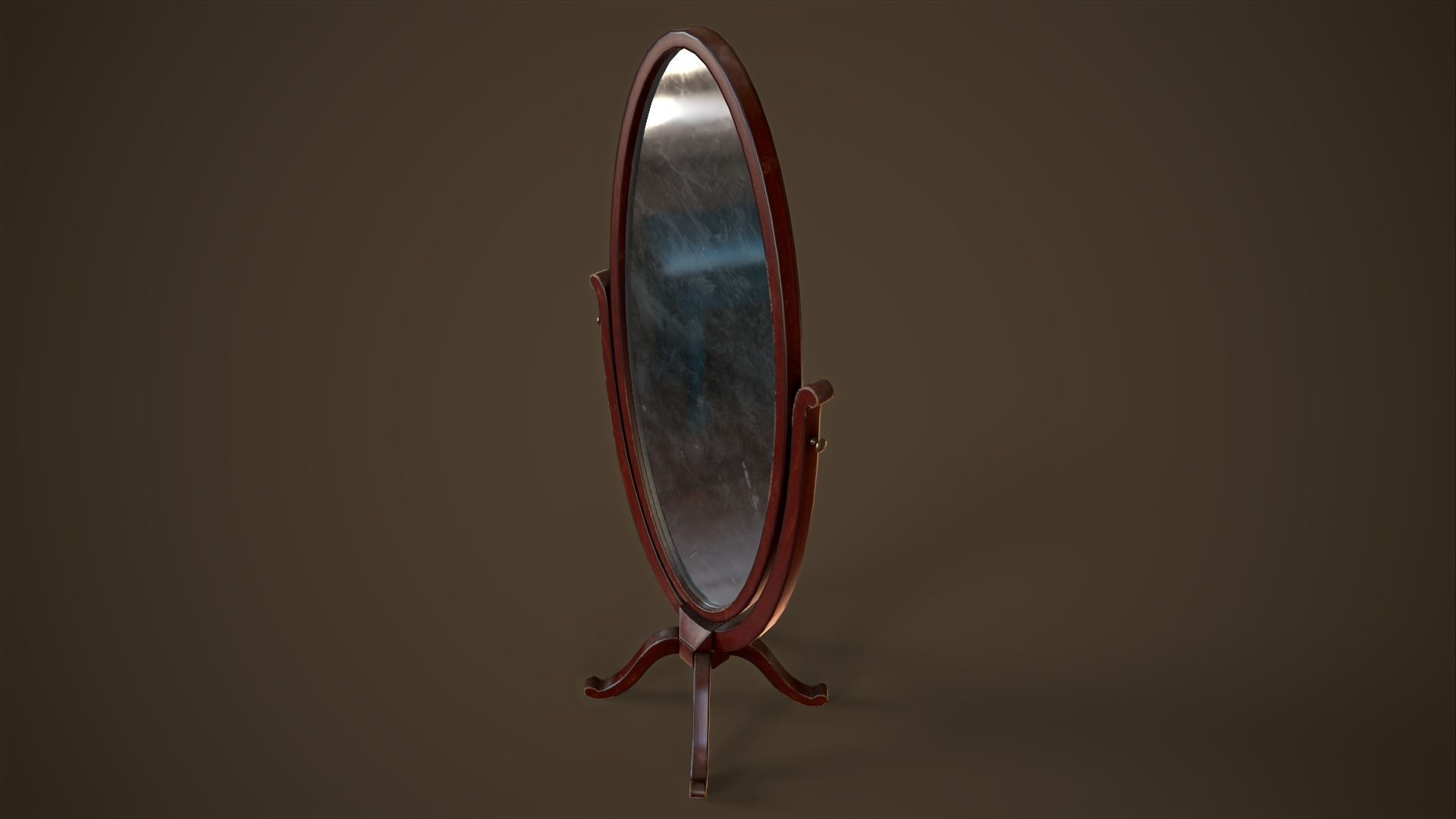 Vintage broken mirror Low-poly 3D model_2