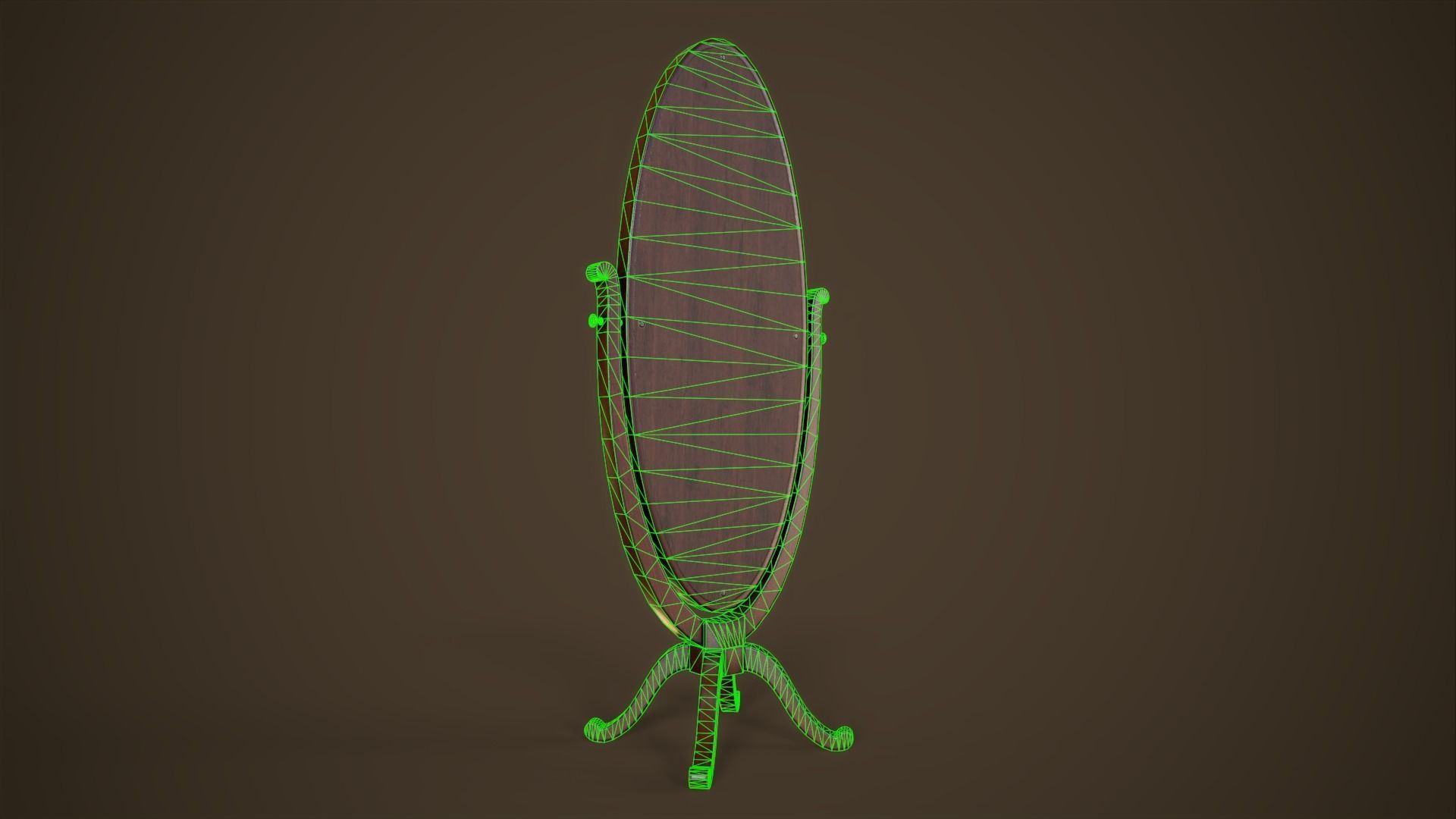 Vintage broken mirror Low-poly 3D model_8