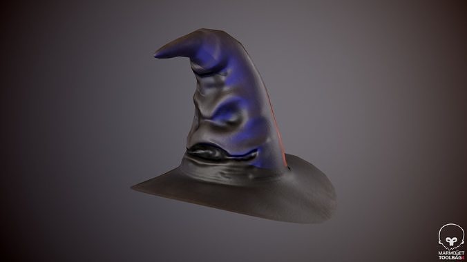 Harry potter hat - sorting hat game ready Low-poly 3D model pbr Low-poly 3D model