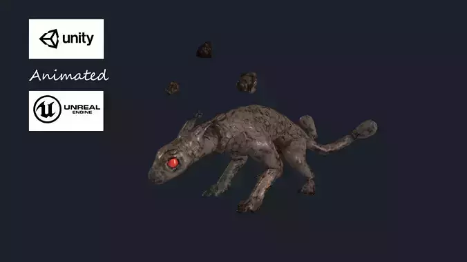 Stone Rat Low-poly 3D model