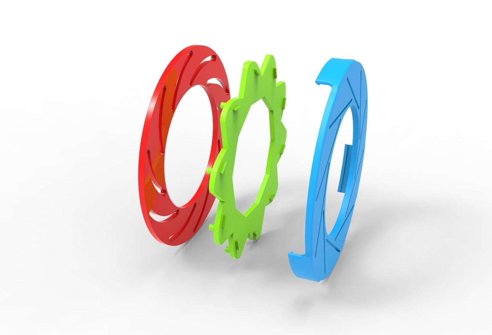 iris diaphragm mechanism 3D print model_21