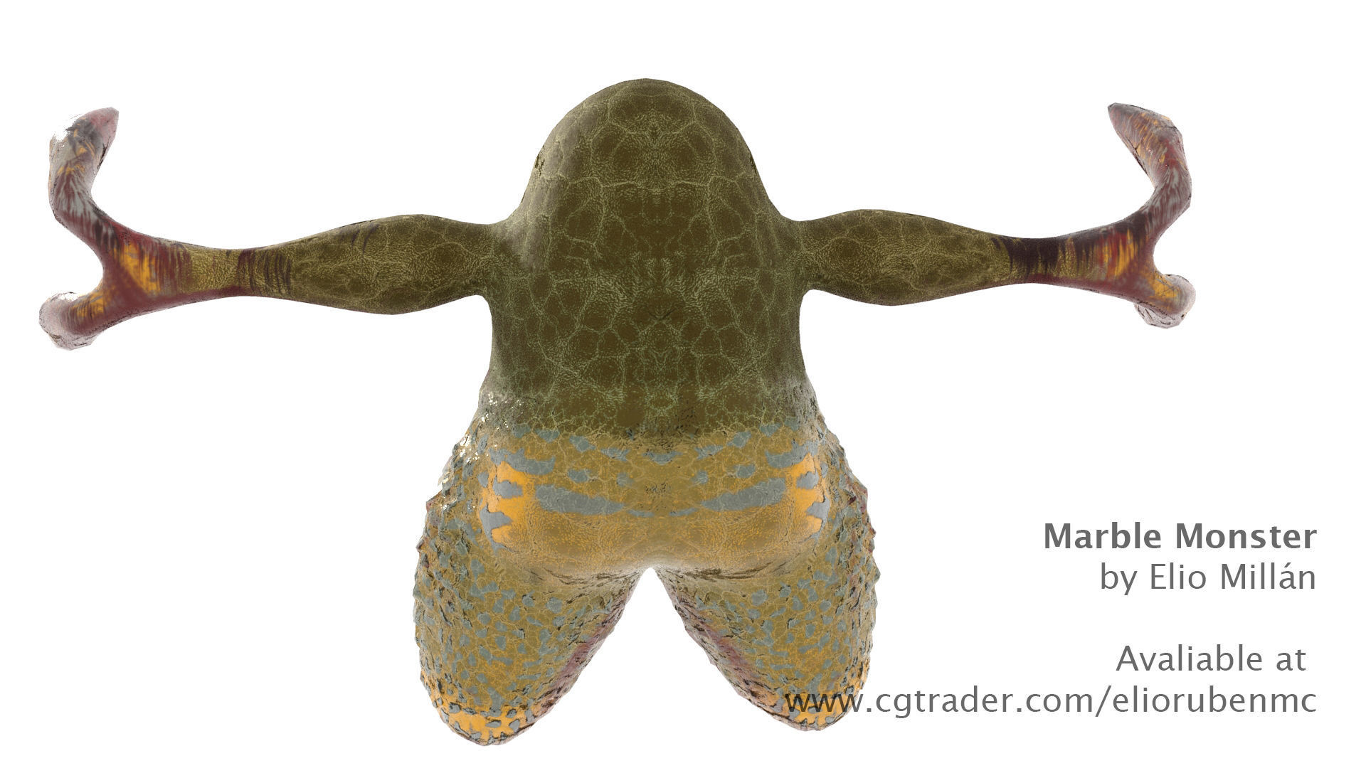 Marble Monster Low-poly 3D model_11