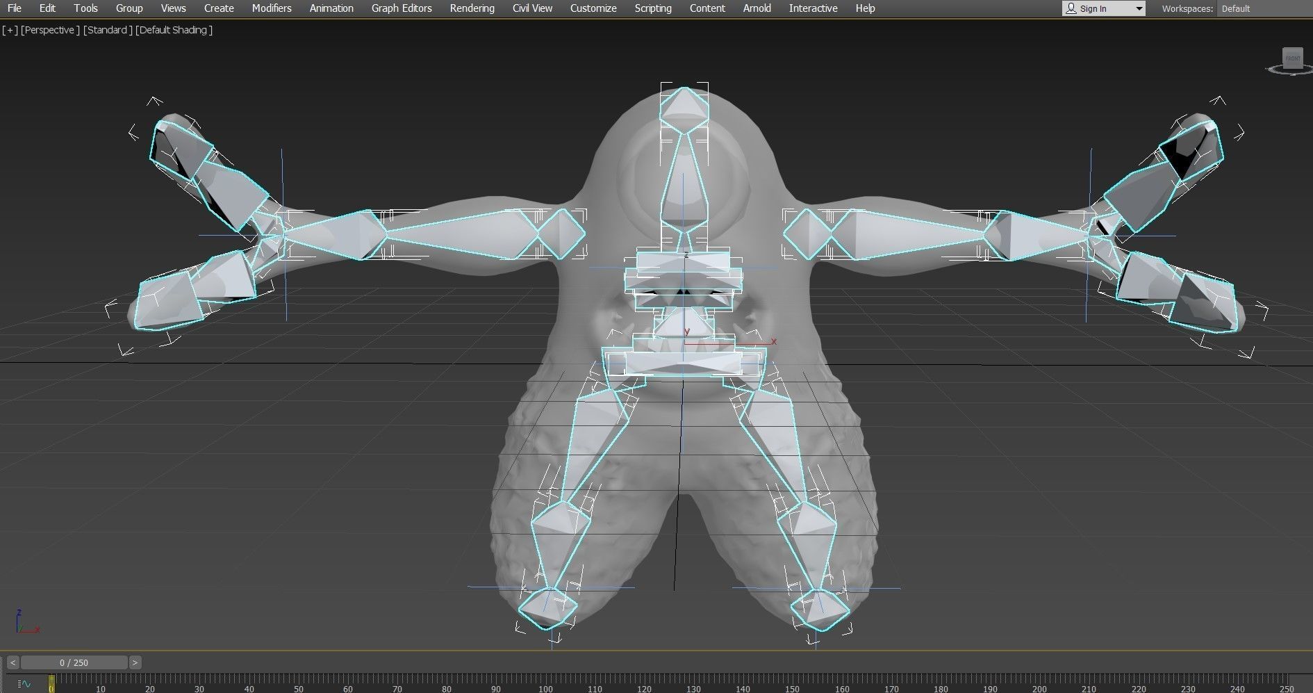 Marble Monster Low-poly 3D model_7