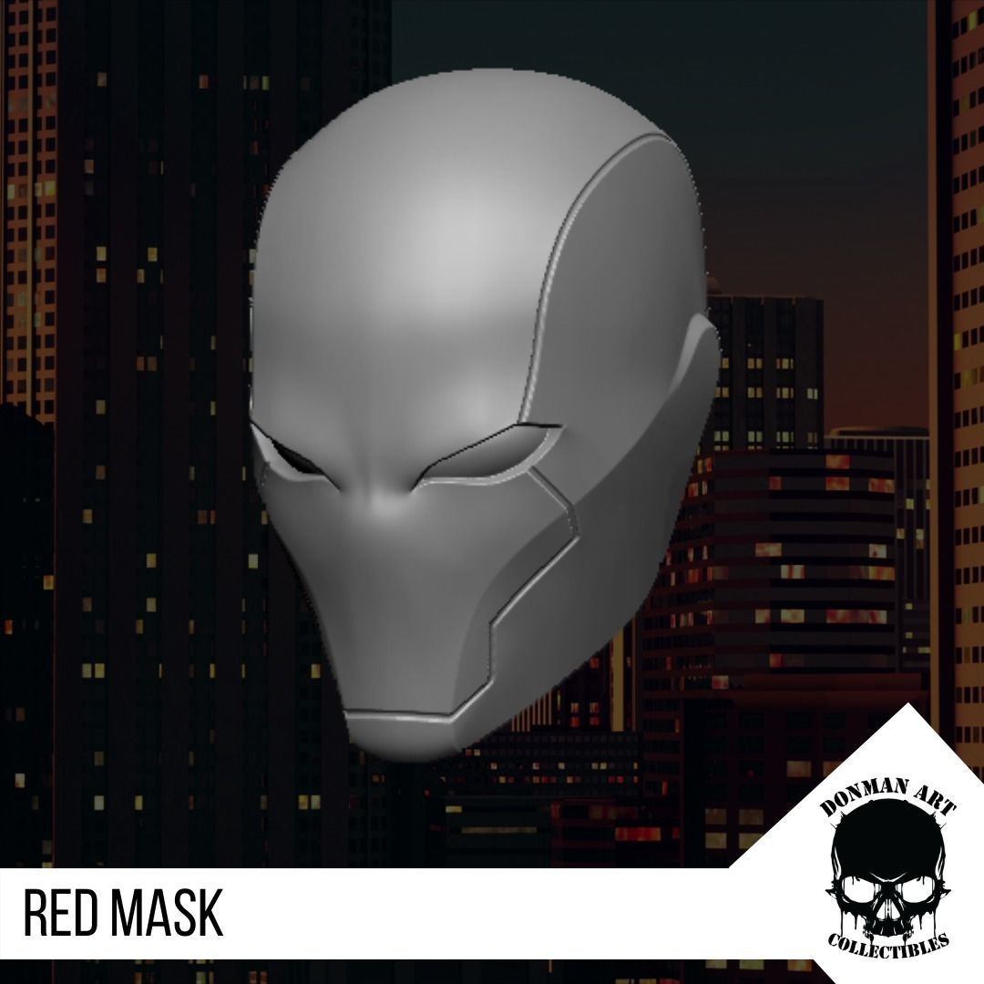 Red Mask Head for 6 inch action figures 3D print model_17