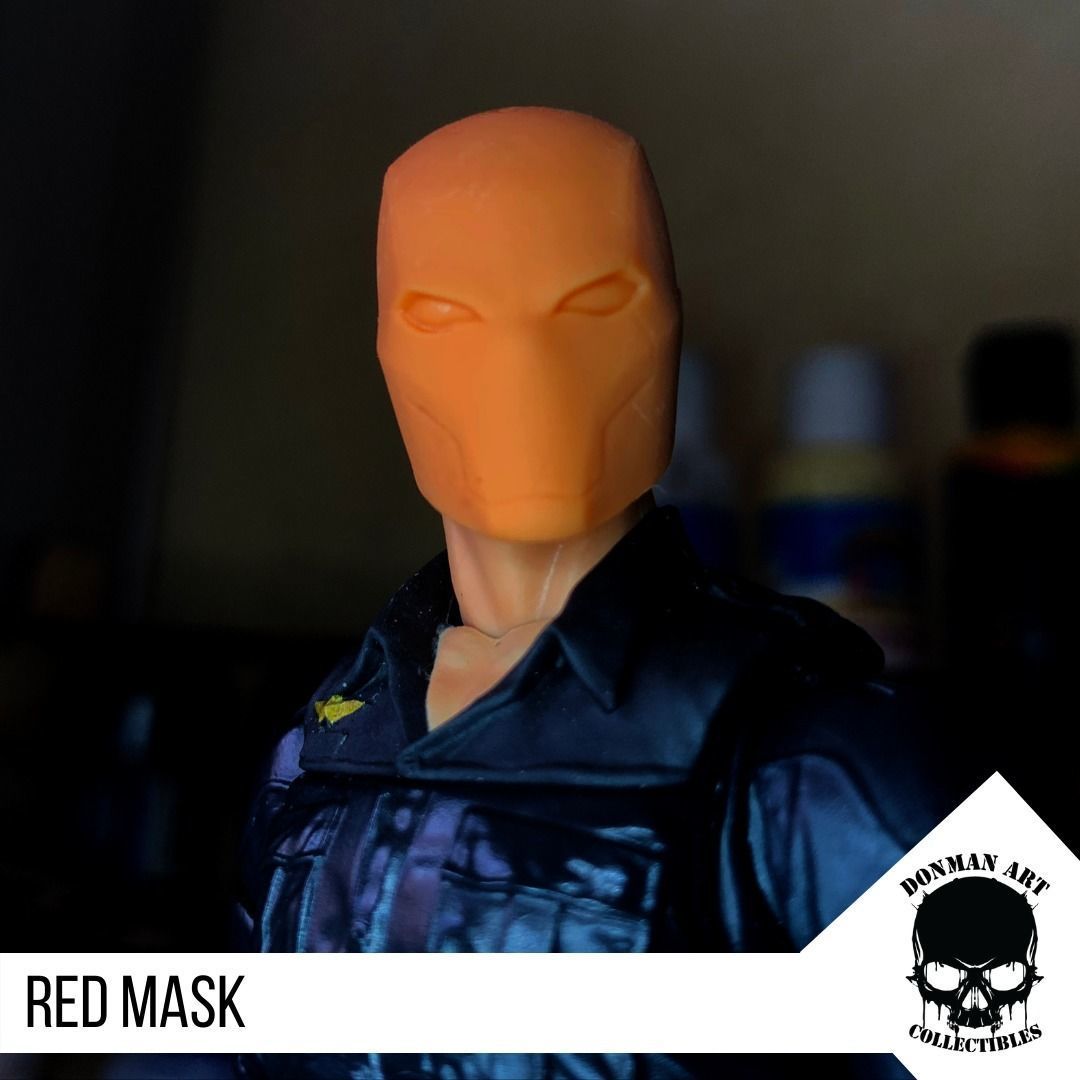 Red Mask Head for 6 inch action figures 3D print model_11