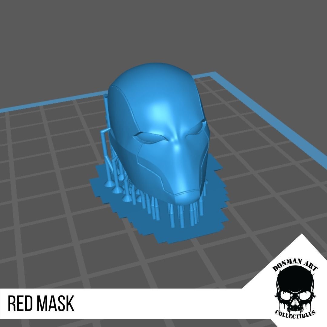 Red Mask Head for 6 inch action figures 3D print model_10