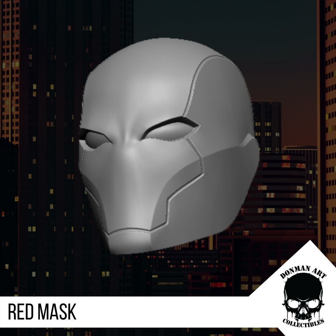 Red Mask Head for 6 inch action figures 3D print model_6