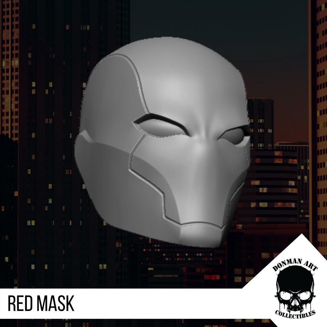 Red Mask Head for 6 inch action figures 3D print model_7