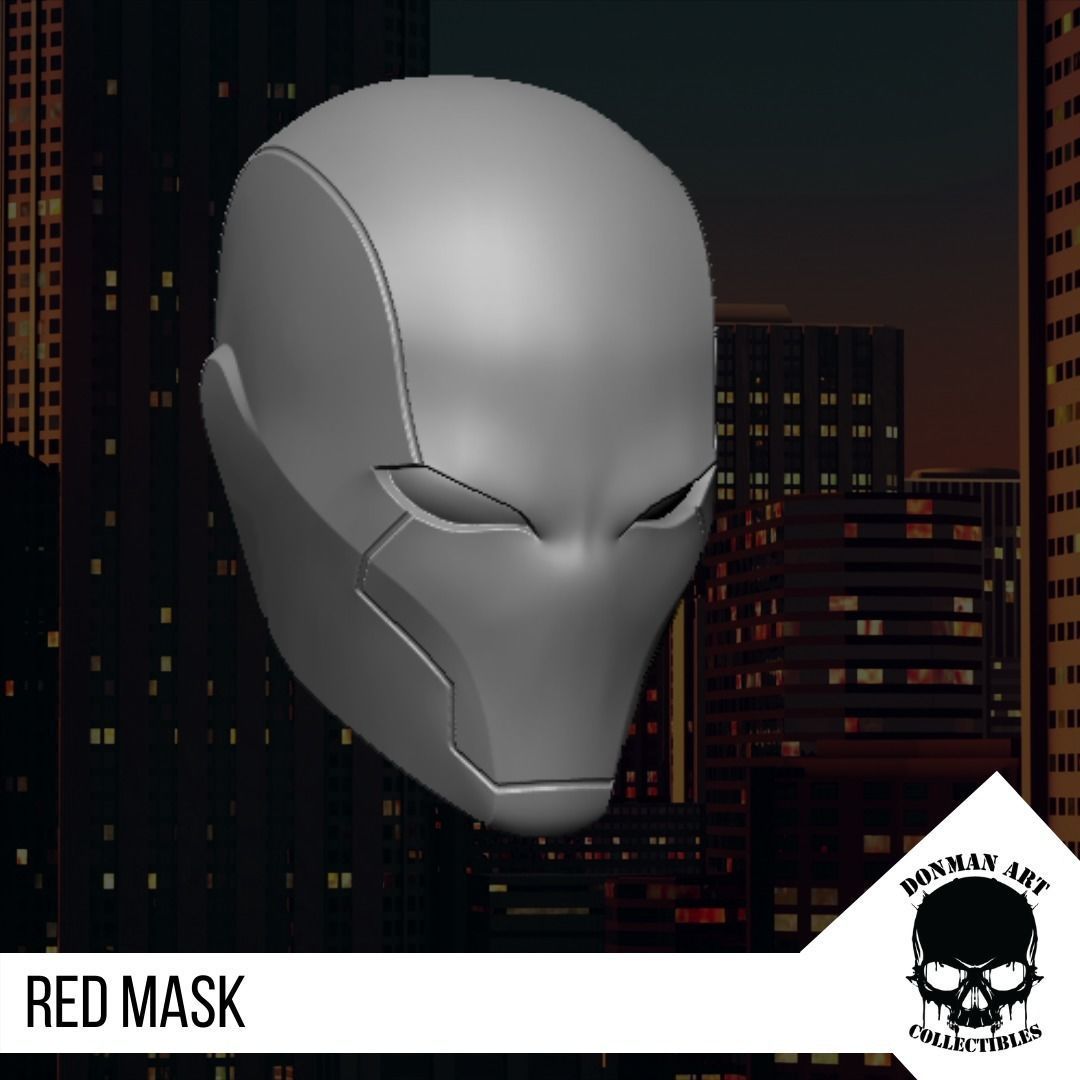 Red Mask Head for 6 inch action figures 3D print model_18