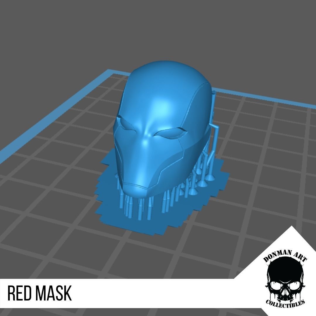Red Mask Head for 6 inch action figures 3D print model_12
